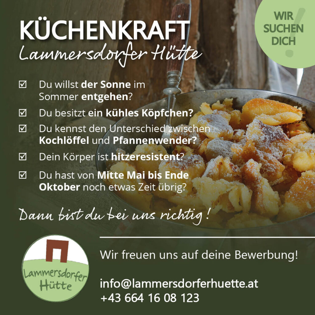 Die Lammersdorfer Hütte sucht eine Küchenkraft